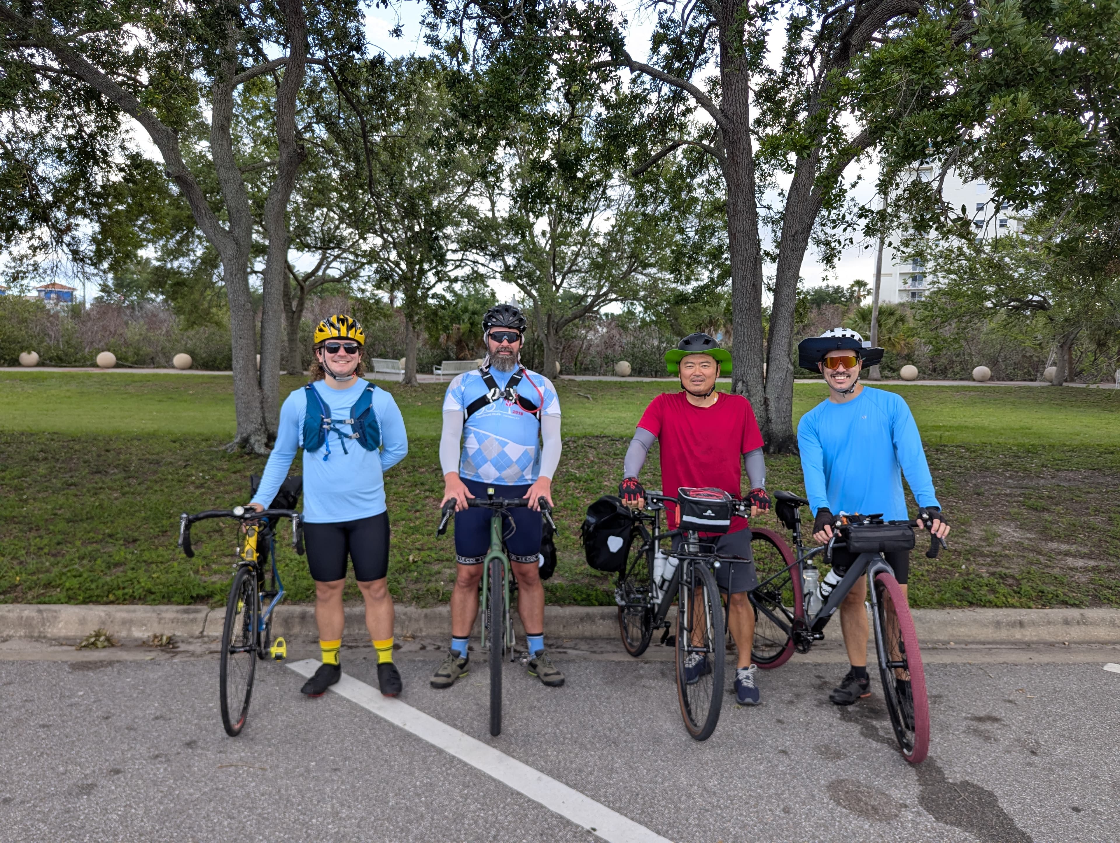 The crew ready to start the ride in Titusville